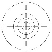 目盛付同心円スケール：R1810　同心円（2φ　4φ　6φ）数字なし　図面