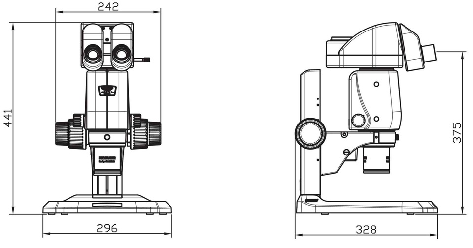 システム実体顕微鏡CREATIVE SM1300:外観図